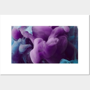 Abstract Purple and Blue Swirls of Paint Posters and Art